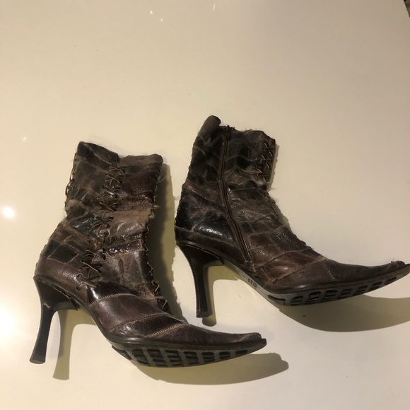 Italian Made Leather Boots Size 8 - Picture 2 of 6